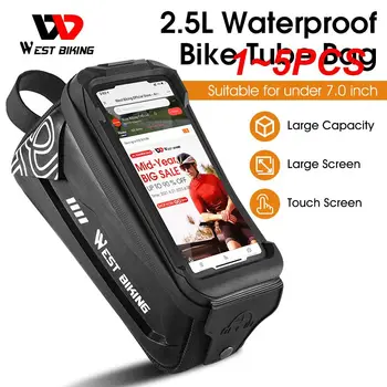 1-5 Бр. Велосипедна чанта от TPU с твърд корпус, сензорен екран 6-7,4 