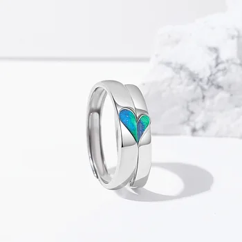 100% Истински сертифицирани пръстени от сребро 925 проба за влюбените Мъже и жени Оригинален дизайн Декорация Aurora Heart в подарък