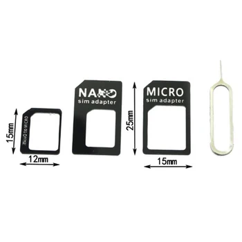 10шт 4в1 Комплект Адаптери за Нано-SIM-карти Micro SIM Стандартен Конвертор СИМ-Карти, С Игла за Huawei Samsung USB Безжичен Рутер