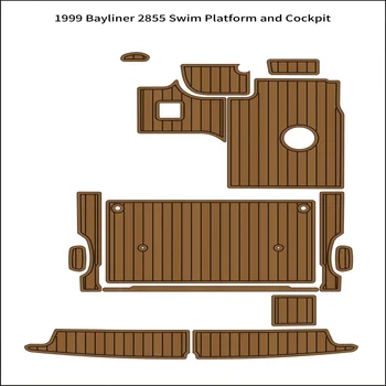1999 Bayliner 2855, платформа за плуване, кокпит, лодка, подложка за пода от пяна EVA тиково дърво