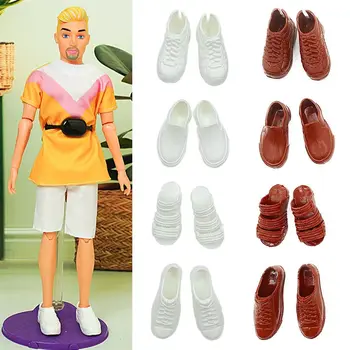 4 чифта / комплект 1/6 от Мъжките кукли, декори информация, стоп-моушън, спортни обувки, Модни обувки, Сандали, стоп-моушън обувки, Детски дрехи със собствените си ръце, Принц-мъж