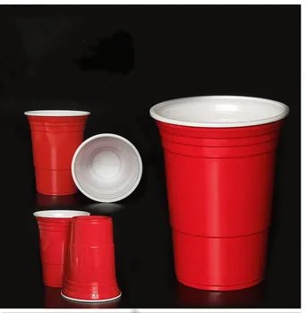 50 бр. /компл. 450 мл Червено еднократна пластмасова чаша за парти, бар, ресторант, стоки за дома с Високо качество