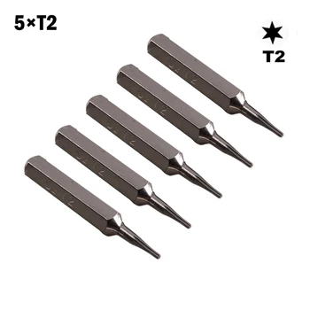 5шт H4 × 28 мм Малки отвертки Torx от стомана S2, Магнитни бита Т1-10, ръчни инструменти 
