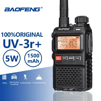 Baofeng UV-3R + Pro двойна лента VHF/UHF UV-3R Плюс Мини-Преносима радиостанция VOX Компактен FM-радиоприемник UV3R Плюс Джобно Двупосочен Радио