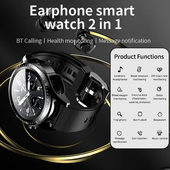 Bluetooth-съвместими слушалки, умни часовници с екран 1,28 инча, безжична часовници за ежедневно носене