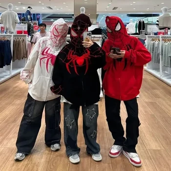 Hoody с качулка Marvel Spider Man с 3D дигитален печат, модни hoody в стил хип-хоп, топ джоб, Дамска лятна hoody за двойка, подарък
