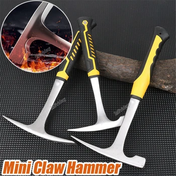 Isfriday Mini Claw Hammer Професионален Геоложки чук, Многофункционален Инструмент, Остър връх, Гумена дръжка, строително дърводелски чук