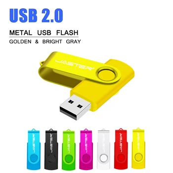 JASTER Жълти USB Флаш памети 128 GB Завъртане на Карта с Памет 64 GB 1бр Безплатен Потребителски Логото USB-Памет 32 GB Пластмасова Дръжка-Памет от 16 GB, 8 GB