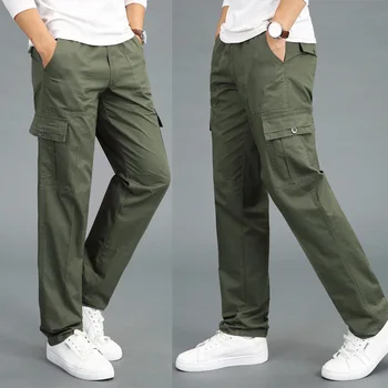L-6XL, Големи размери, Удобни Мъжки Памучни панталони, Casual Стил, Мъжки Панталони с много джобове