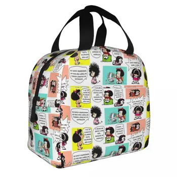 Mafie Mafalda Изолирани Чанти За Обяд Термосумка Многократно Голяма Чанта-Тоут Обяд-Бокс За Момичета И Момчета Офис Пътуване