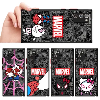 Marvel Spidermans Hello Kitty Калъф за Samsung Galaxy Note 20 10 Ultra Plus 8 9 Note 10 S22 S23 S21 S20 Луксозен Твърд Калъф за PC