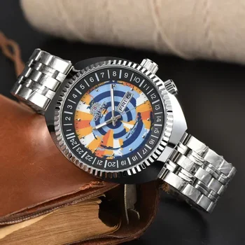 Orient Double Lions Главата марка Япония Кварцов механизъм Водоустойчив известните часовници Мъжки часовници Cool Relogio Masculino