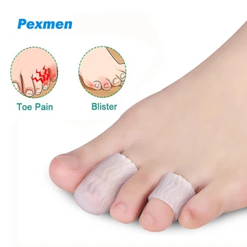 Pexmen 2 елемента Гел Капачки за пръстите на Краката Силиконови Облицовки за пръсти Защитават Пръстите на краката от Триене на Врастнали нокти На Краката, Мазоли, Мехури и Молоткообразных Отпечатъци