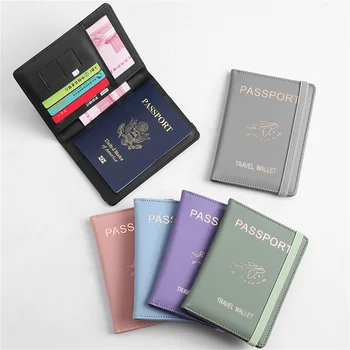 RFID корици за паспорти, изкуствена кожа, Водоустойчив документа за задгранично пътуване, бизнес Кредитни идентификация карта, в чантата, притежател на паспорт, Пълен протектор
