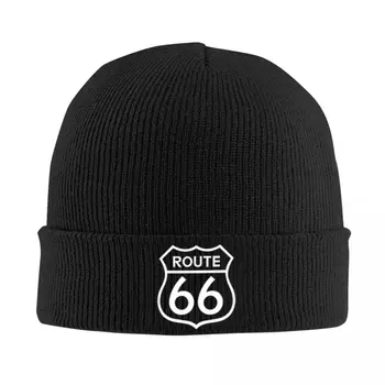 Route 66 The Mother Road Възли шапки, Дамски, мъжки шапки Есенно-зимни шапки Топла шапка