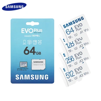 SAMSUNG EVO Plus е Карта Памет microSD 512 GB 256 GB 128 GB 64 GB U3 V30 A2 Micro SD Карта с Адаптер Макс 130 Mb/s. microSDXC Карта TF