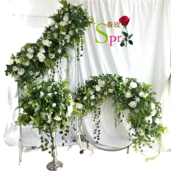 SPR 2 м/бр, е Добра ниската цена На вашата Сватбена украса, Гортензию С роза, Изкуствена Коприна цветна стена