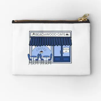 The Beachwood Cafe, чанта с цип, в чантата за съхранение на ключове, дамски джобен чорапи, Козметична опаковка, Малки монети