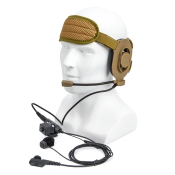 U94 ПР и пальчиковый микрофон ПР с кафяв ухо за радиогарнитуры HD01 Tactical Bowman Elite II за Hytera PD780