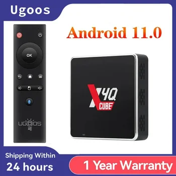 Ugoos X4Q Cube Смарт конзола с Android 11 4 GB 32 GB X4Q Плюс 4 GB 64 GB Amlogic S905X4 2,4 G 5G WiFi BT5.1 1000M 4K TV Box