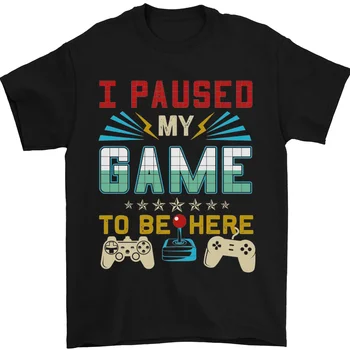 Аз спира играта, за да бъде тук, мъжка тениска Gamer от памук