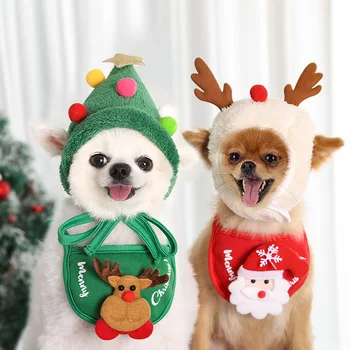 Аксесоари за домашни кучета, Коледна шапка за Чихуахуа, Мультяшная Шапка Лосове, Шапка за малки / средни кучета, Сладък костюм за кученца и котки