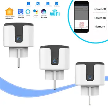 Алекса Sasha Smartlife WIFI Включете Stocketet EU Plug 16A с таймер контрол на мощността на Домашни изход Поддръжка безжично дистанционно управление на Google Alice