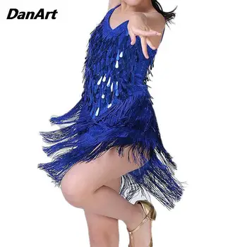 Бебешка рокля за латино танци, блестящ състезателен костюм за момичета, празник на детството представа, костюм с пискюли, облекла за танци, Джаз, танго, румба