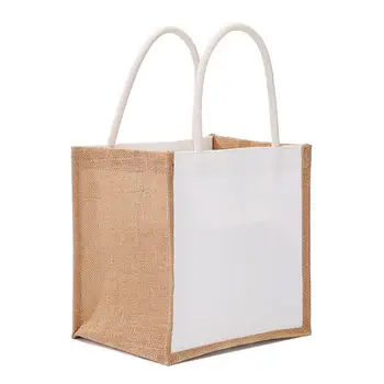 Бельо чанта-тоут от зебло с Голям капацитет, по-лека плажна чанта за еднократна употреба, Джутовая чанта-тоут