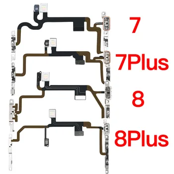 Бутон за включване на звука Безшумен преминете Гъвкав кабел с монтиран метален група Замяна за iPhone 7 8 Plus