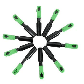 Вграден быстроразъемный SC / APC Зелен пластмасов оптичен конектор 30шт Ftth