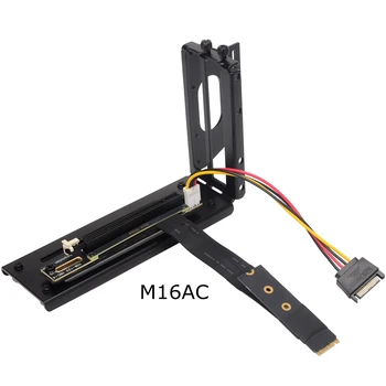 Вертикален Скоба видео карта PCIe 16x Притежателя на Графичния Процесор M. 2 Ключ NVMe M към Адаптер-Удлинителю PCI-E 3.0 x16 Странично Adapter за Майнинга БТК