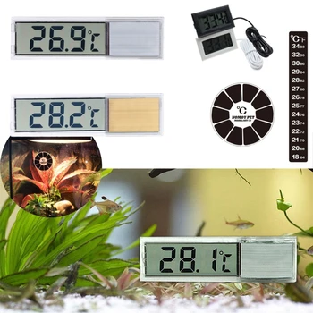 Високо-чувствителен електронен датчик за Термометър за аквариум с 3D ефект перспективи LCD термометър малък трайно размер Прозрачен