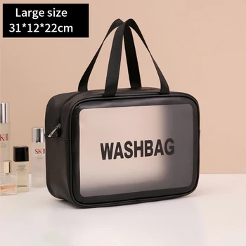 Дамска пътна чанта за съхранение, матово покритие водоустойчив косметичка от PVC, органайзер за тоалетни принадлежности, преносими косметичка за грим, Прозрачна женствена чанта за пране