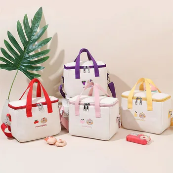 Дамски сладко чанта за обяд, холщовая чанта-хладилник за момичета, Термосумка от алуминиево фолио, Семеен училище контейнер за пикник