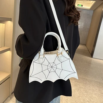 Дамски чанти през рамо в готически стил с бухалка за Хелоуин, чанта в тъмно стил в стил пънк, чанта през рамо от изкуствена кожа, универсална ежедневна чанта-месинджър