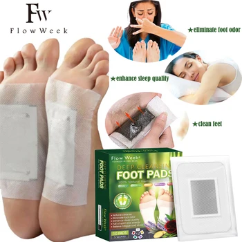 Детоксикационные подложки за краката Flow Week: Дълбоко почистване подложки за краката, премахване на токсините, подобрява съня и облекчаване на стреса, премахване на неприятна миризма на краката.