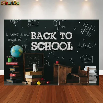 Добре дошли в училище, на фона на първия ден в класната стая, детската градина, дървена Бяла тухлена стена, дъска с букви ABC, фон за снимки