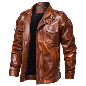 Есента и зимата са 2023, нова однотонная яке от изкуствена кожа в стил пънк с дълъг ръкав, мъжки мотоциклетът облекло jaqueta masculina
