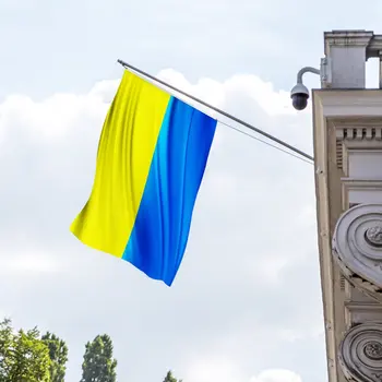 Знаме на Украйна на Националния Флаг Банер Офис дейност Парад Фестивал за Декорация на дома, Флаг на Страната Украйна Устойчивост на избледняване 90 * 150 см