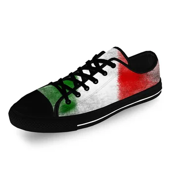 Италия, Италиански Флаг на Италия, Патриотическая Ежедневни плат, 3D принт, платно с нисък покрив, Модни Забавно Обувки, Мъжки Дишащи Дамски маратонки