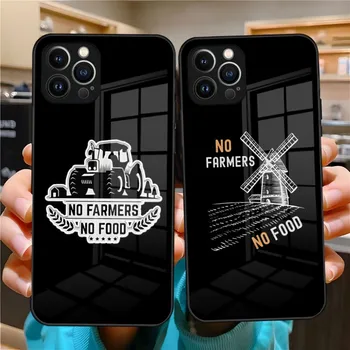 Калъф за телефон No Farmers No Food За Apple iPhone 14 Pro 12 11 13 Mini X XR XS Max 8 7 6 Plus SE 2020 Стъклена Обзавеждане по Делото