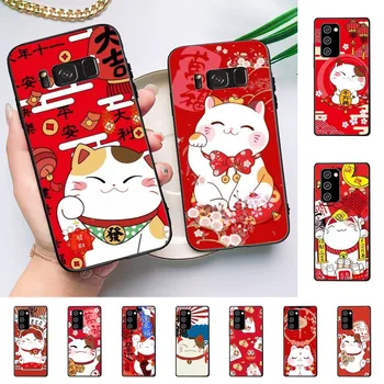 Китайски Сладко Калъф за вашия телефон, Лъки Cat Samsung Note 8 9 10 20 pro plus lite M 10 11 20 30 21 31 51 A 21 22 42 02 03