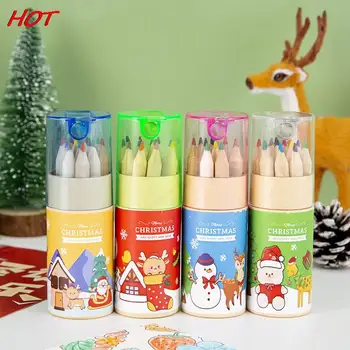 Комплект моливи за коледното от 12 цвята Дядо Коледа, Снежен човек Мечка Цветен молив Ученически Наградата аксесоари Студентски Канцеларски материали Подарък за деца