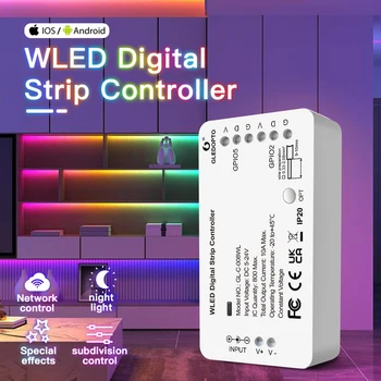 Контролер Wif SPI WS2812B WS2811 SK6812 TM1814 WS2813 WS2815 Led Лента WLED Контролер приложение САМ Динамични Режими В 5-24