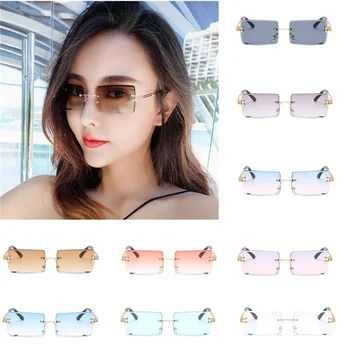 Малки правоъгълни слънчеви очила за риболов, Летни очила с UV400, Модерни дамски слънчеви очила за риболов без рамки, колоездене, Ретро очила