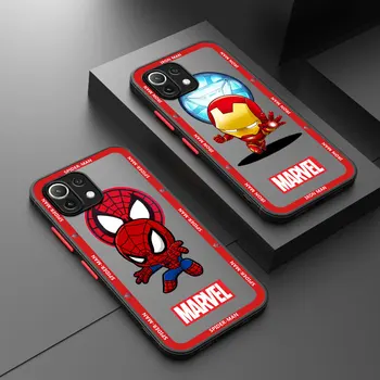Матов Калъф Marvel Spiderman IronMan За Xiaomi Mi Poco X3 NFC 11T Pro 11 Lite X5 F3 12 13 10T 9T X4 F1 C40 12T M5 Калъф За вашия Телефон