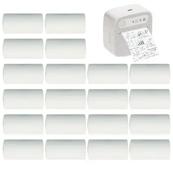 Мини джобен принтер за производство на етикети, Мини принтери с 1 рулоном хартия Компактен термопринтер за печат на снимки без мастило за почистване на баркод
