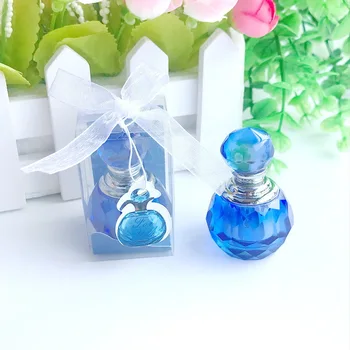 Мини-празни бутилки, стъклен флакон за парфюм с лавандовой огранкой, контейнер за многократна употреба 3,4 * 3,4 * 4 см, мини-кристални лилаво бутилки за еднократна употреба