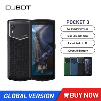 Мини-Смартфон Cubot Pocket 3 4,5-инчов Восьмиядерный Хелио G85 4 + GB 64 GB 20-Мегапикселова Камера С Две SIM-карти, Малък Мобилен Телефон с батерия 3000 ма NFC